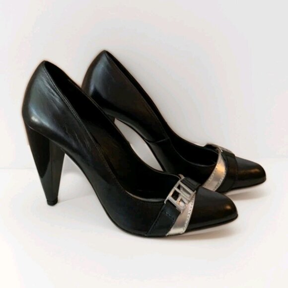 MISS SIXTY GENUINE LEATHER LOGO HEELS SIZE 39 or 8 - Picture 2 of 7